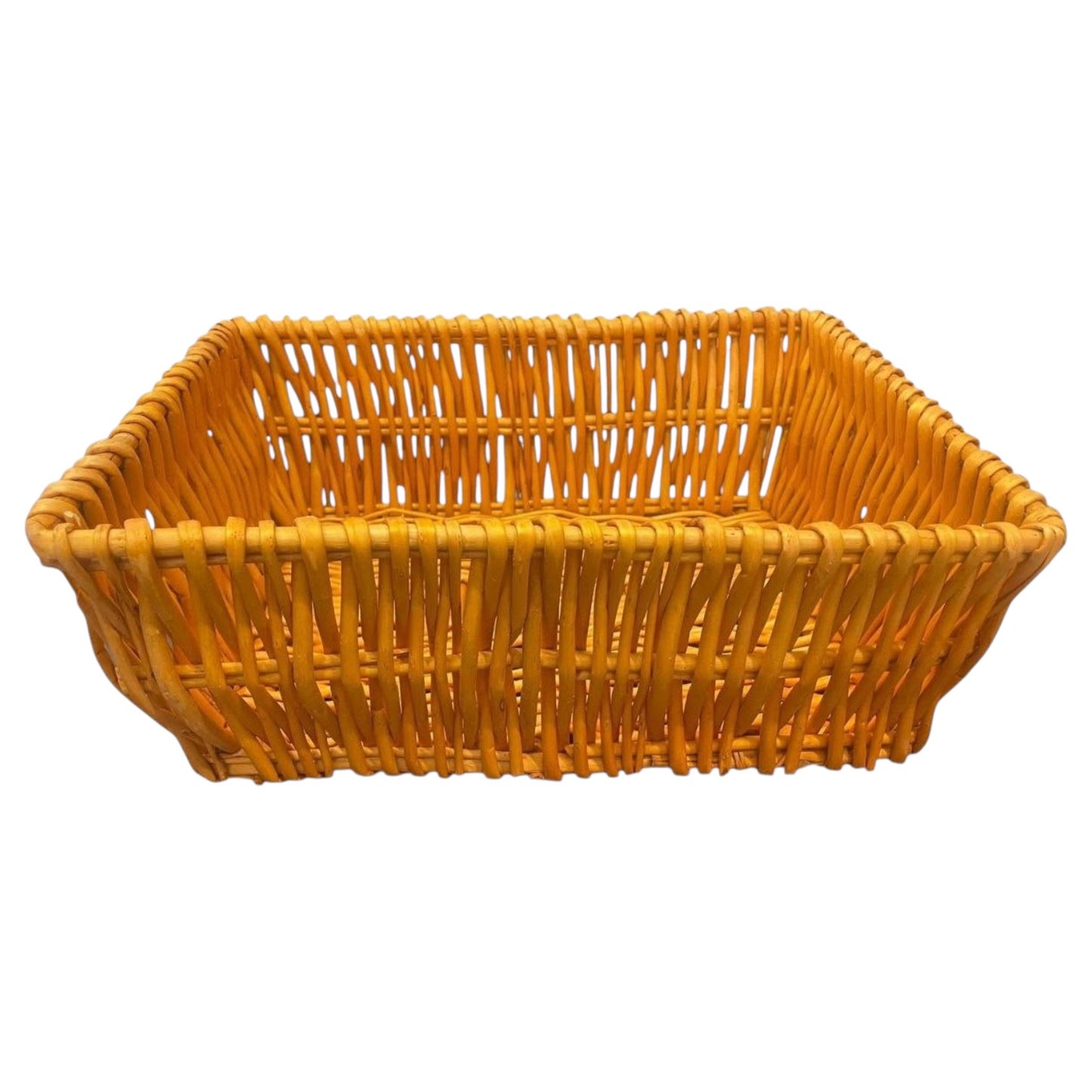Rectangular woven palm-leaf basket
