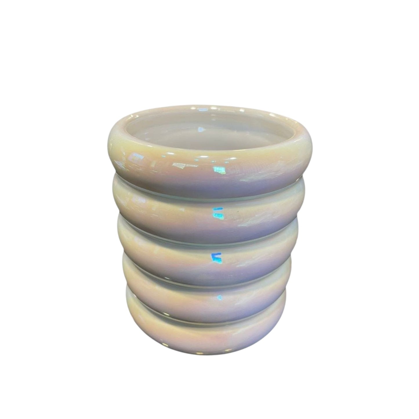 Metallic ceramic planter