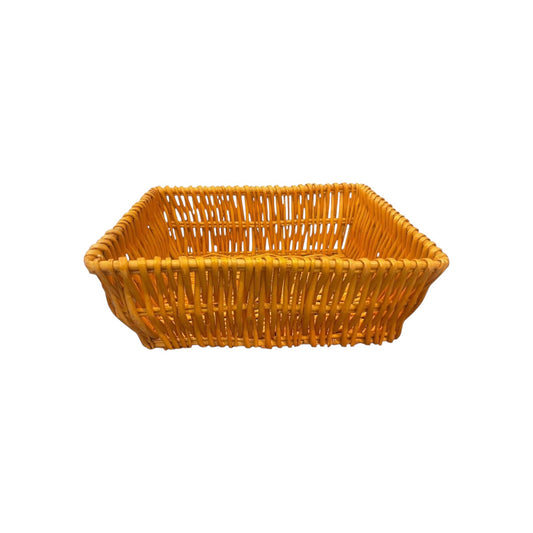 Rectangular woven palm-leaf basket
