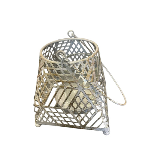 Gray metal candlestick