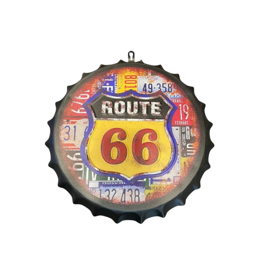 Decorative metal bottle cap sign