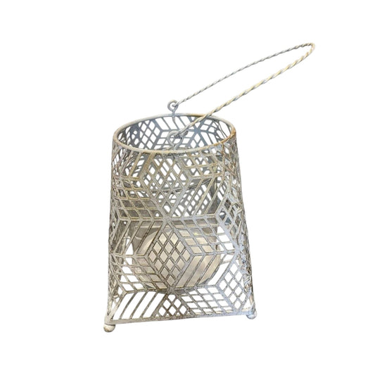 Gray metal candlestick