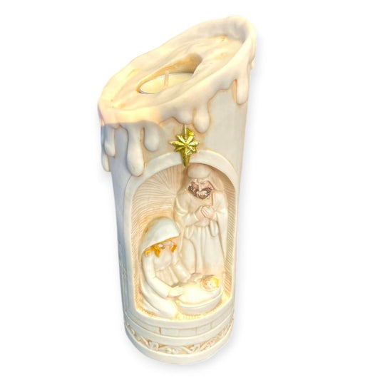 Christmas candle poly resin