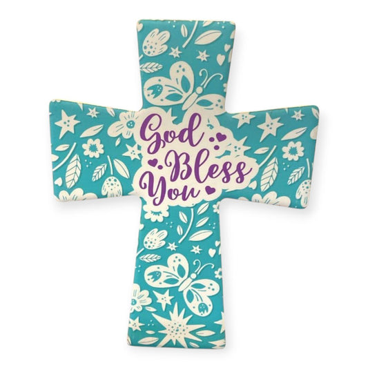 Ceramic cross GOD BLESS YOU