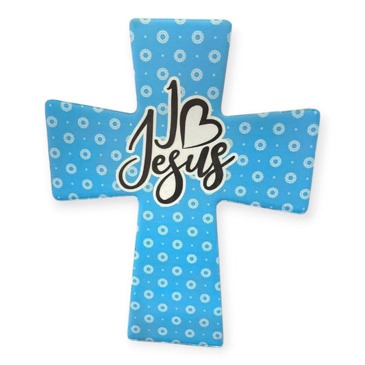 Ceramic cross I LOVE JESUS