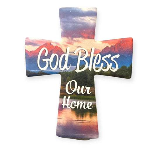 Ceramic cross GOD BLESS
