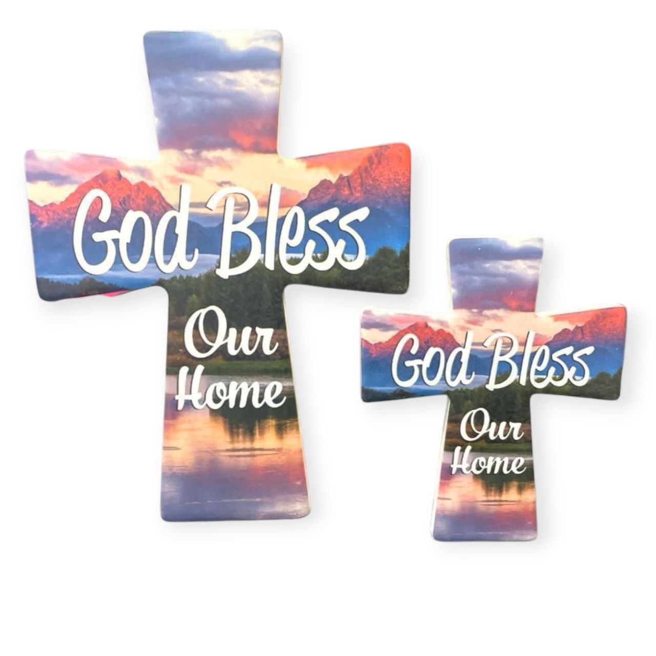 Ceramic cross GOD BLESS