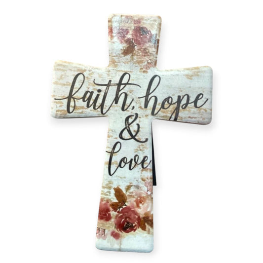 Ceramic cross FAITH HOPE & LOVE