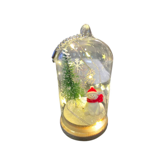 Snowman Miniature in Glass Dome with LED