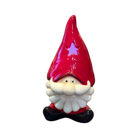 Ceramic Christmas figurine with light, gnome, LED