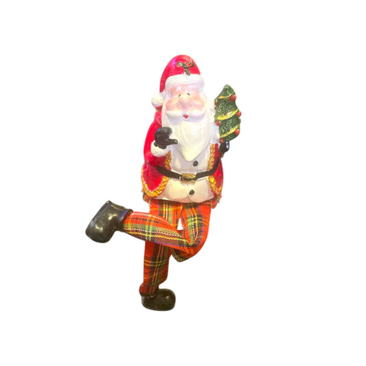 Small Resin Santa Claus Holiday Shelf Sitter Dangle Legs