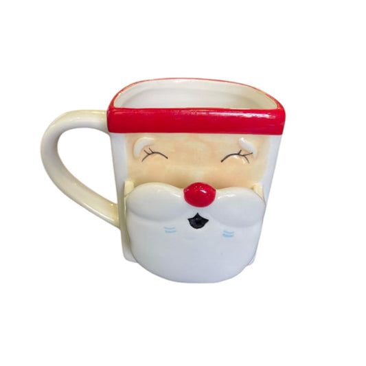 Festive Christmas Santa Mug with biscuit holder