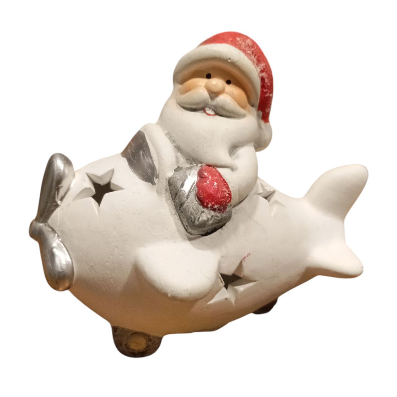 White Santa plane