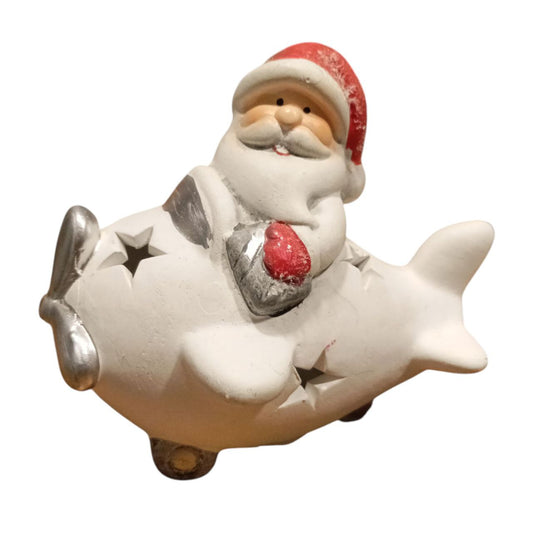 White Santa plane