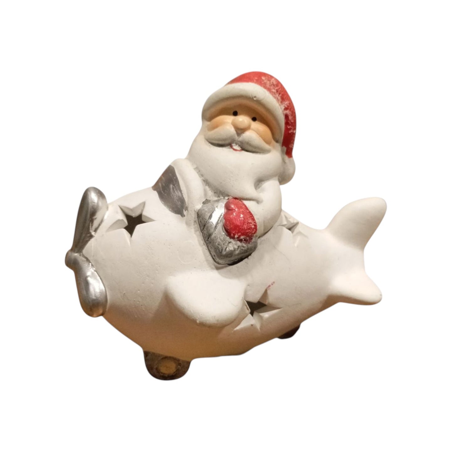 White Santa plane