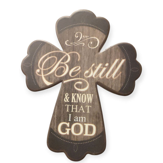 Ceramic cross BE STILL