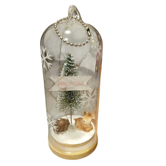Prelit Mini Christmas Tree in Glass Dome