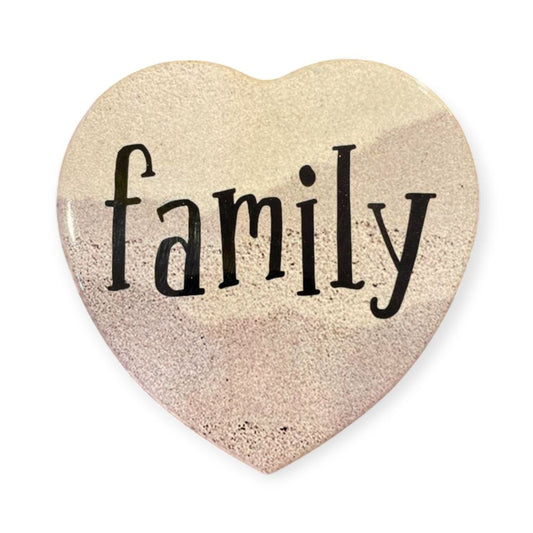 Ceramic Heart Coaster FAMILY