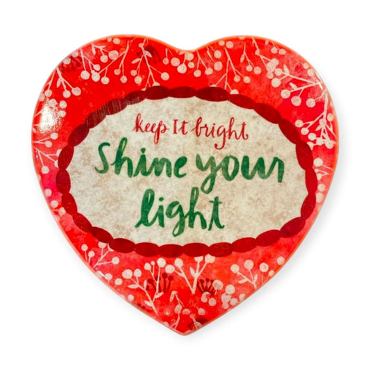 Ceramic Heart Coaster SHINE YOUR LIGHT