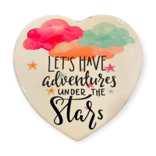 Ceramic Heart Coaster LET'S HAVE ADVENTURES