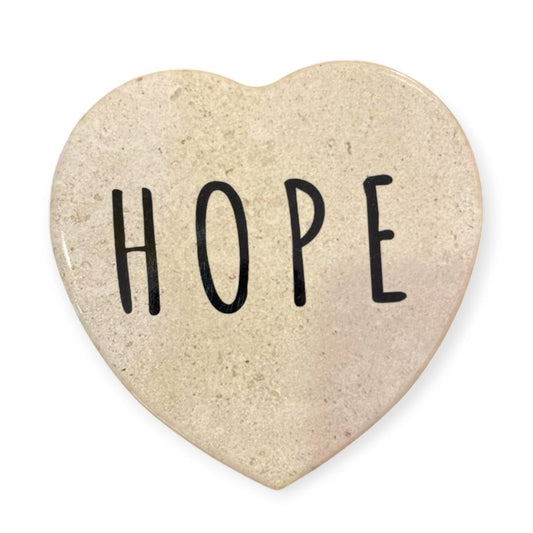 Ceramic Heart Coaster HOPE