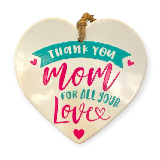 Ceramic heart coaster THANK YOU MOM