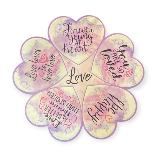 Round ceramic coaster LOVE