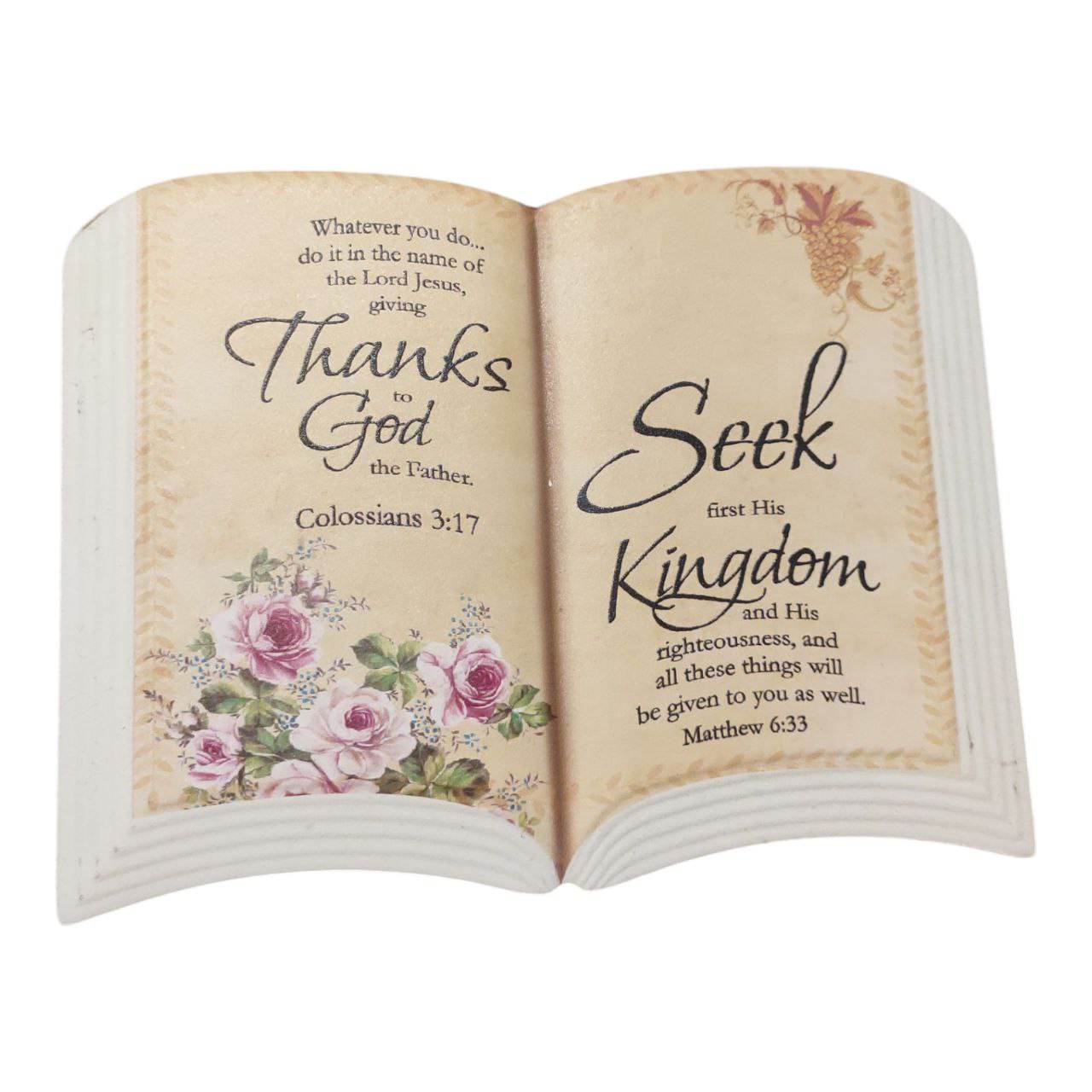 Ceramic book thanks god