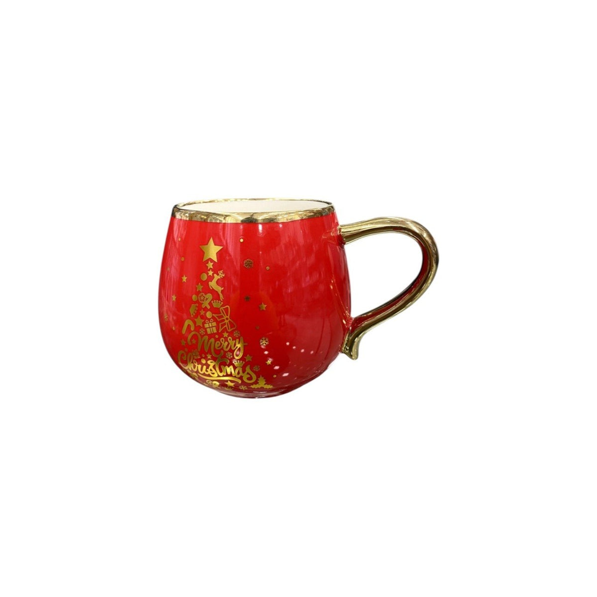 Gold-accented Christmas mug