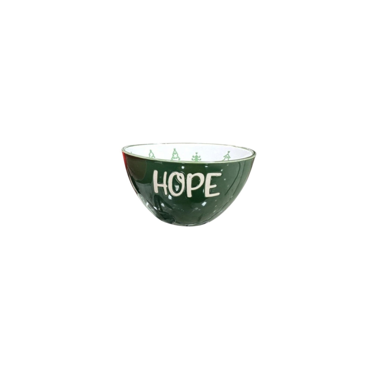 Green Christmas soup bowl