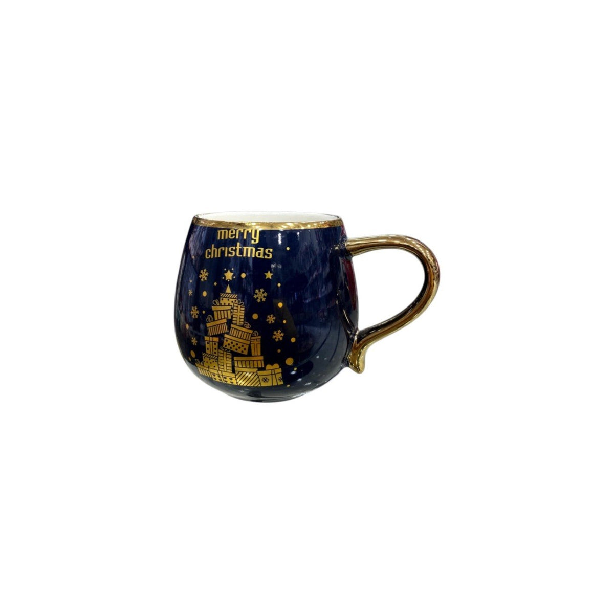 Gold-accented Christmas mug