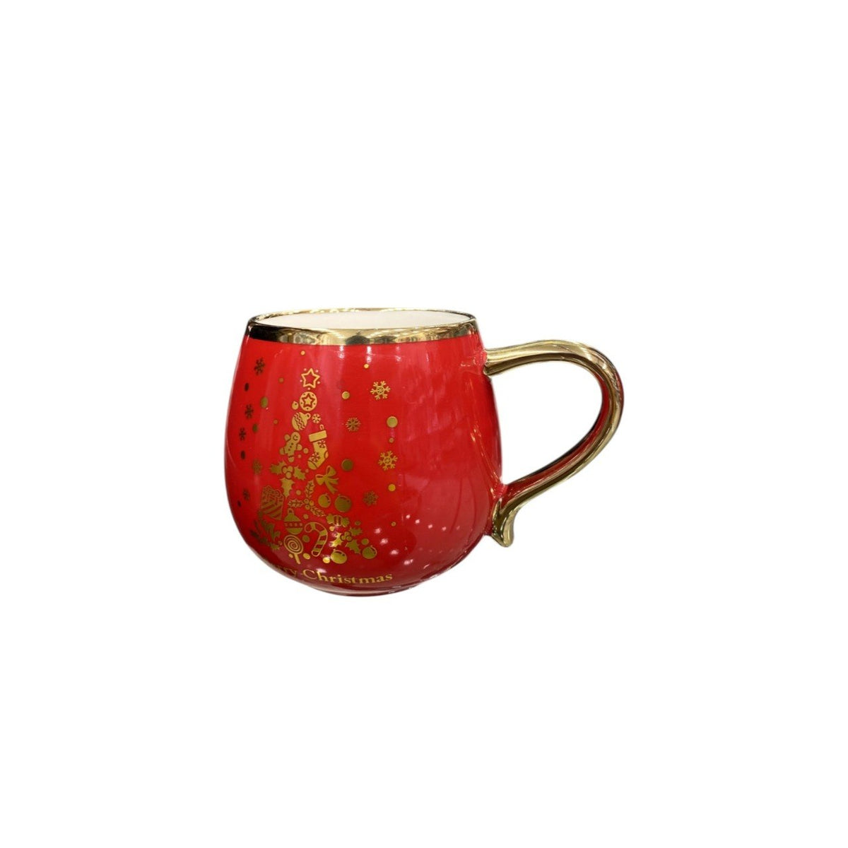Gold-accented Christmas mug