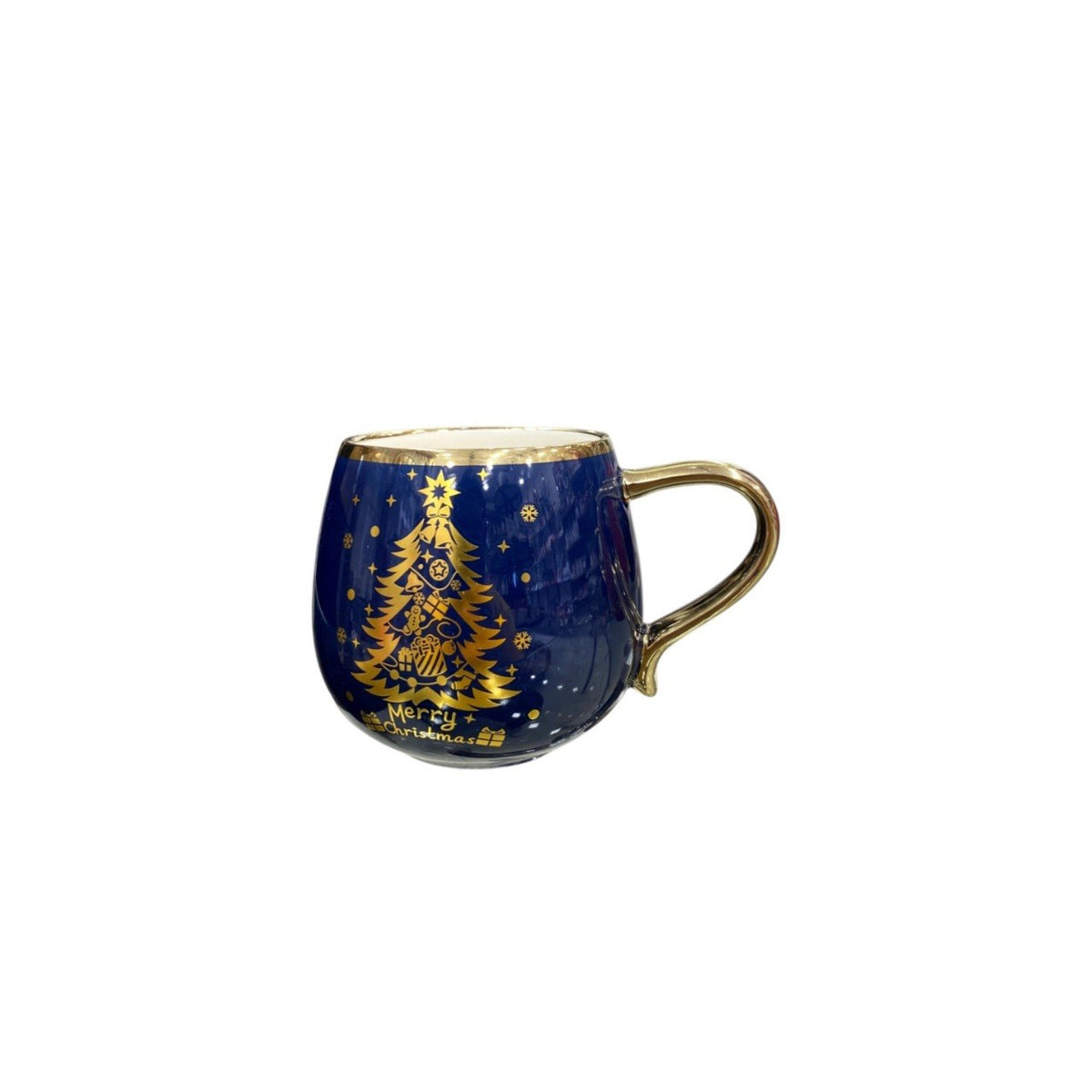 Gold-accented Christmas mug