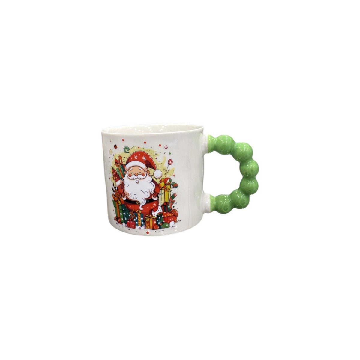 Christmas mug with a round handle