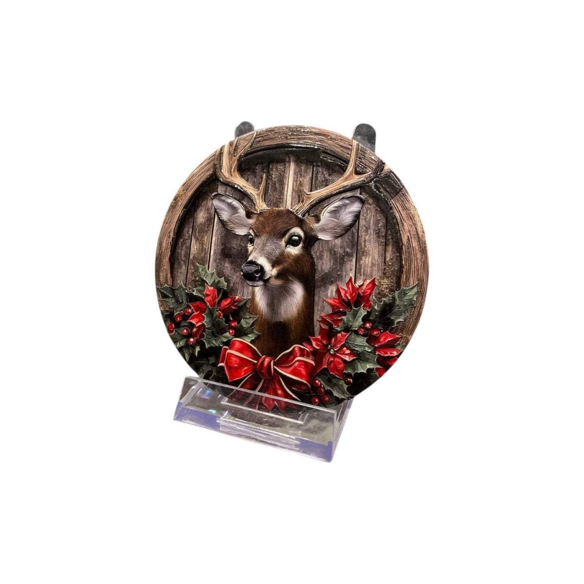 Round ceramic Christmas coaster