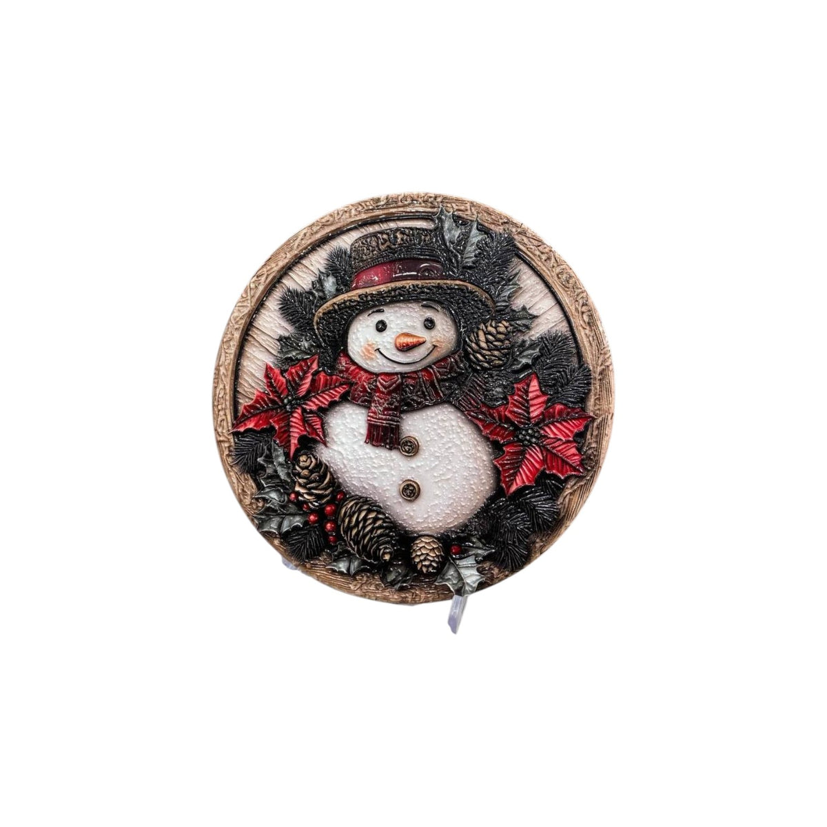 Round ceramic Christmas coaster
