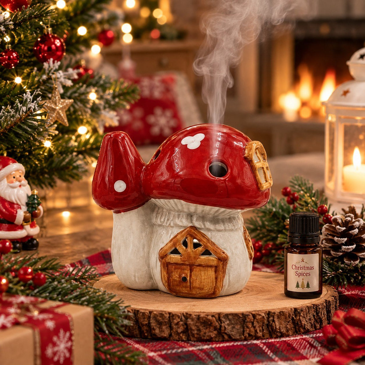 Mushroom-shaped Christmas plant diffuser