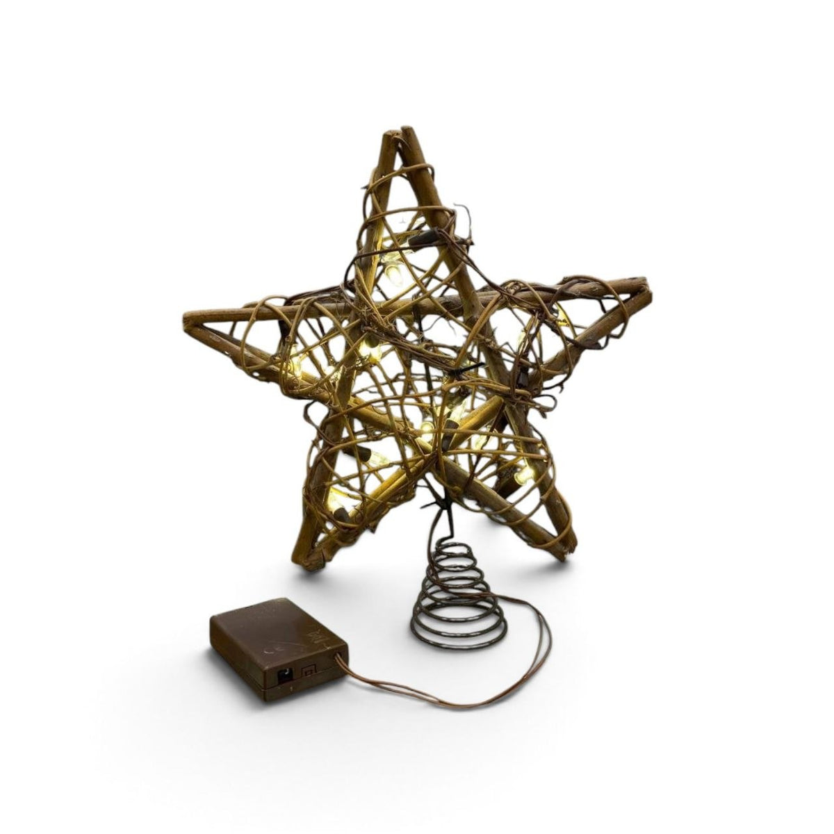 Illuminated wooden star