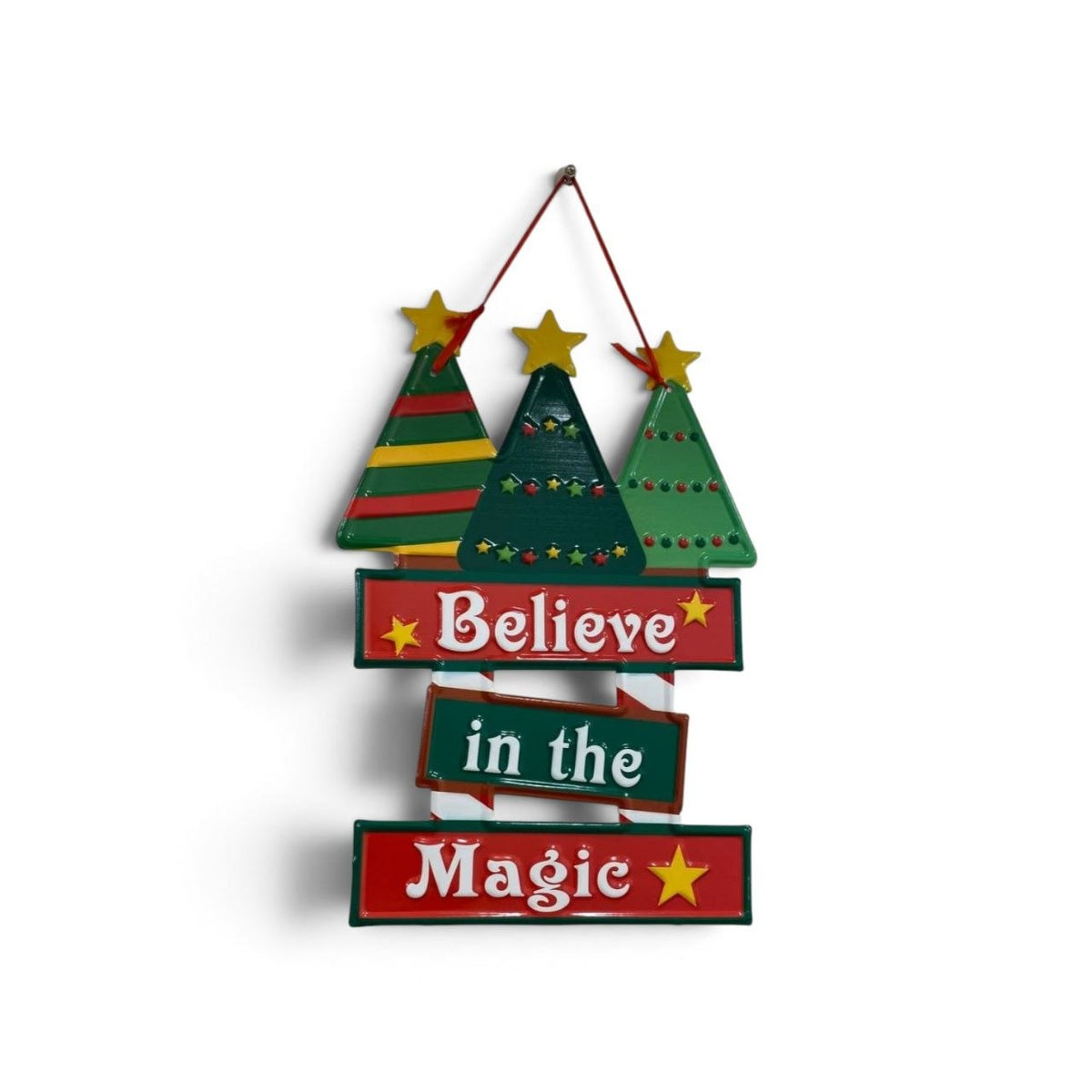 Metal Christmas tree sign