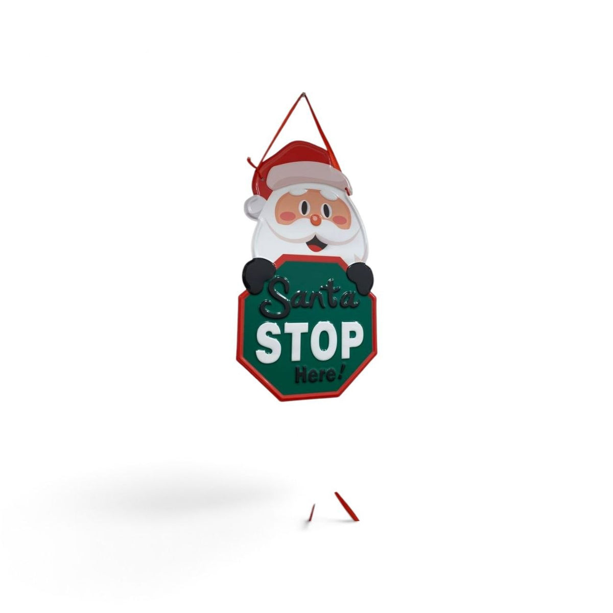 Santa STOP Metal Sign