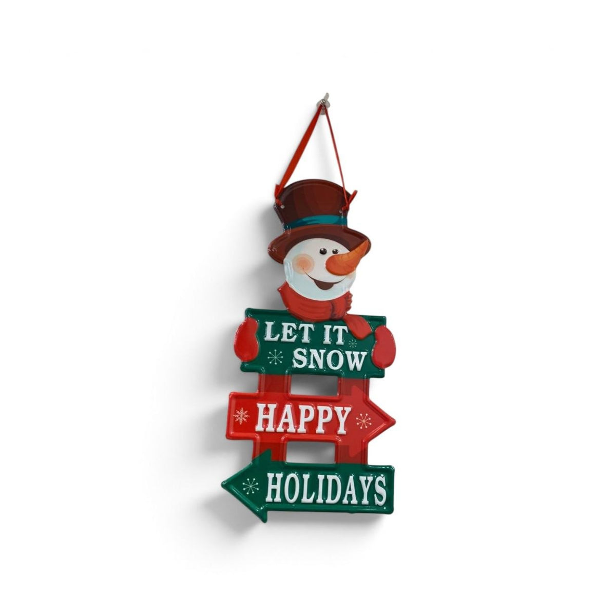 Metal snowman sign