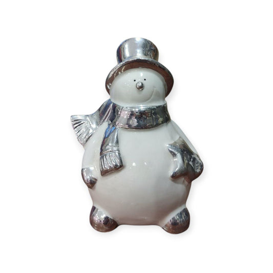Ceramic Snowman Silver / White