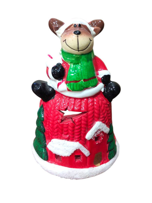 Santa Clay Candle