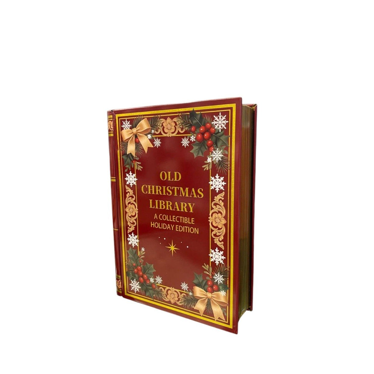 Christmas Book-Shaped Metal Tin