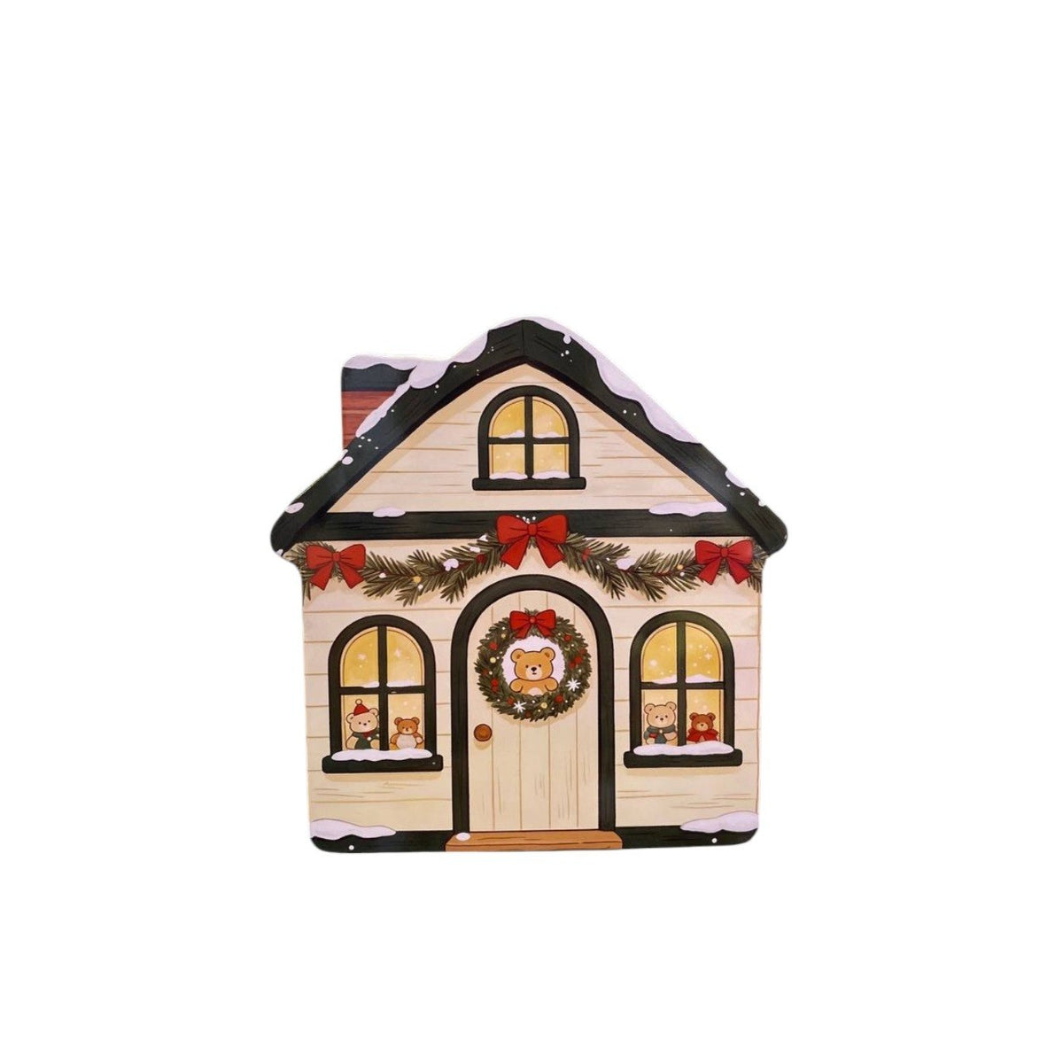 Metal Christmas house tin