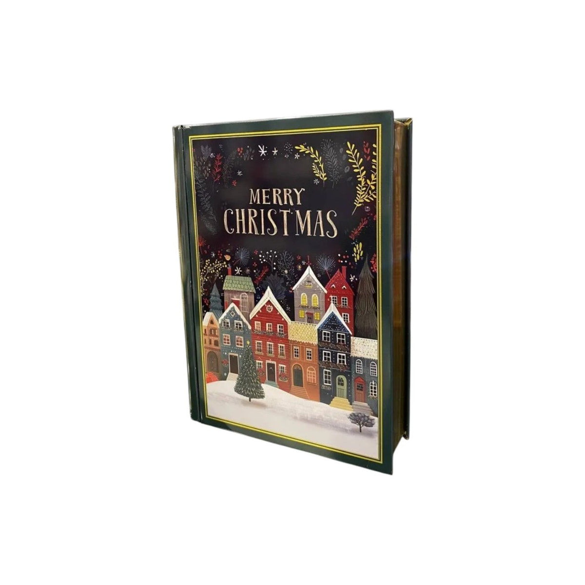 Christmas Book-Shaped Metal Tin