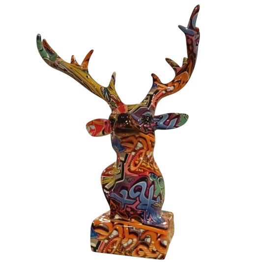 Colored ceramic gazelle head