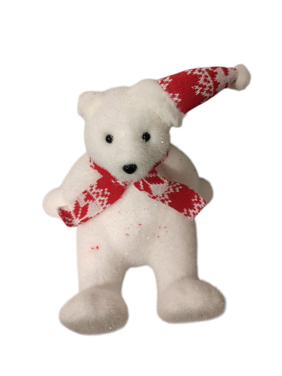 A red sitting teddy bear