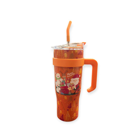 Stainless mug with straw