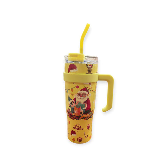 Stainless mug with straw